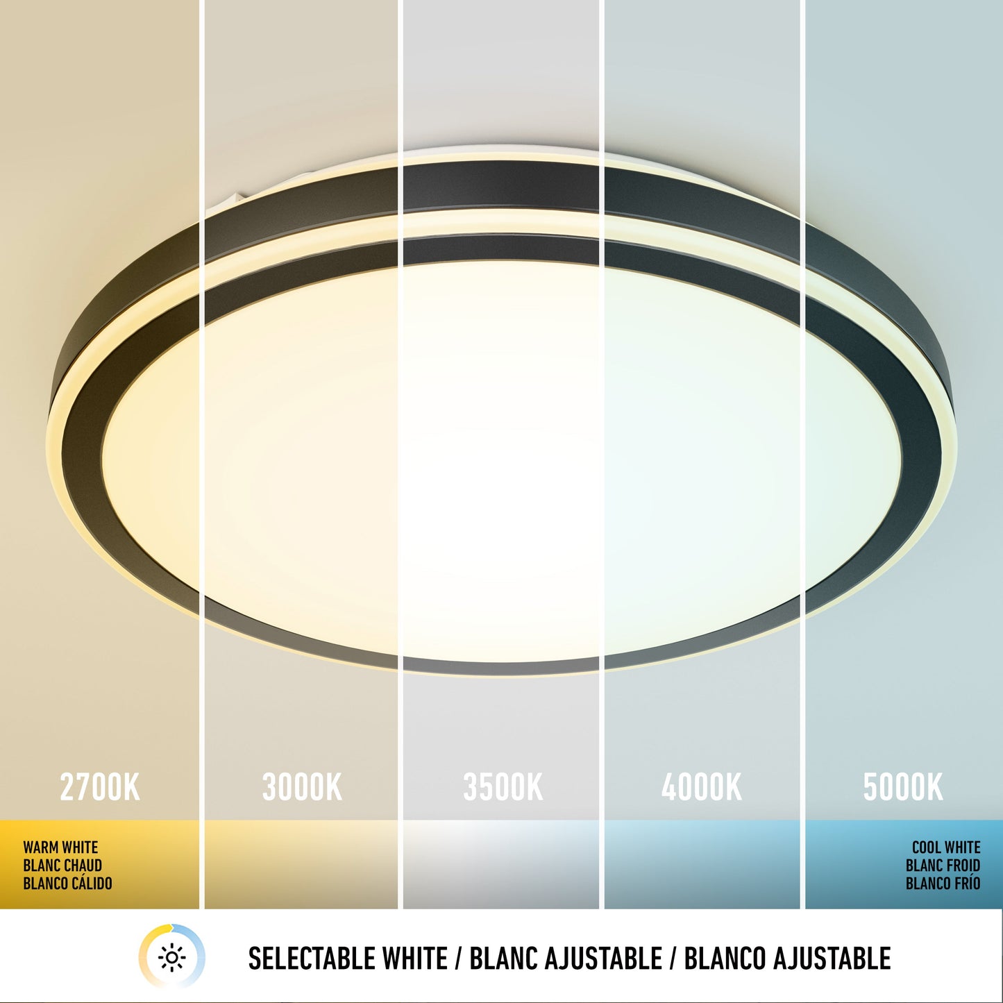 Altitude 15 in. LED modern flush mount light 5 CCT