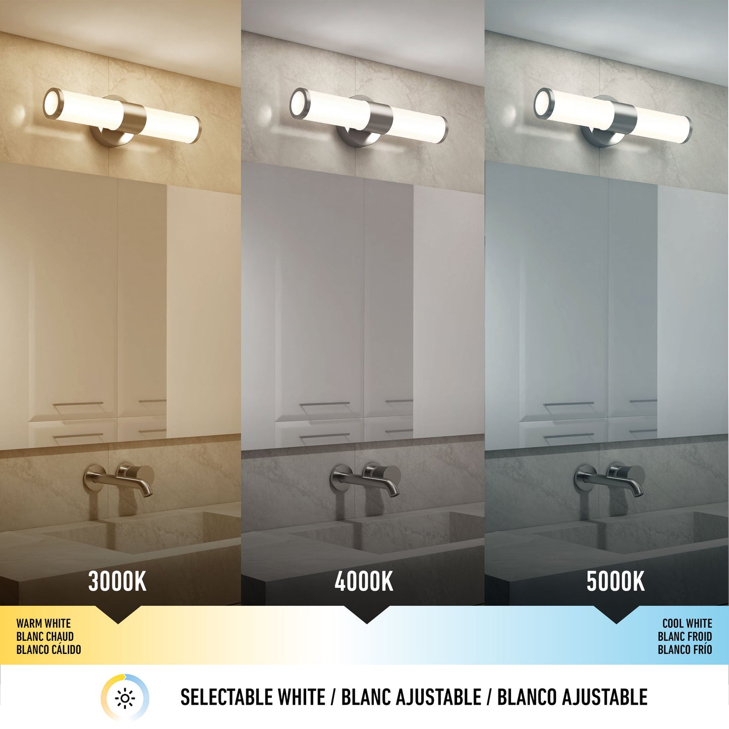Adina 18-in (46 cm) Integrated LED 3 CCT Vanity Light Bar for Bathroom
