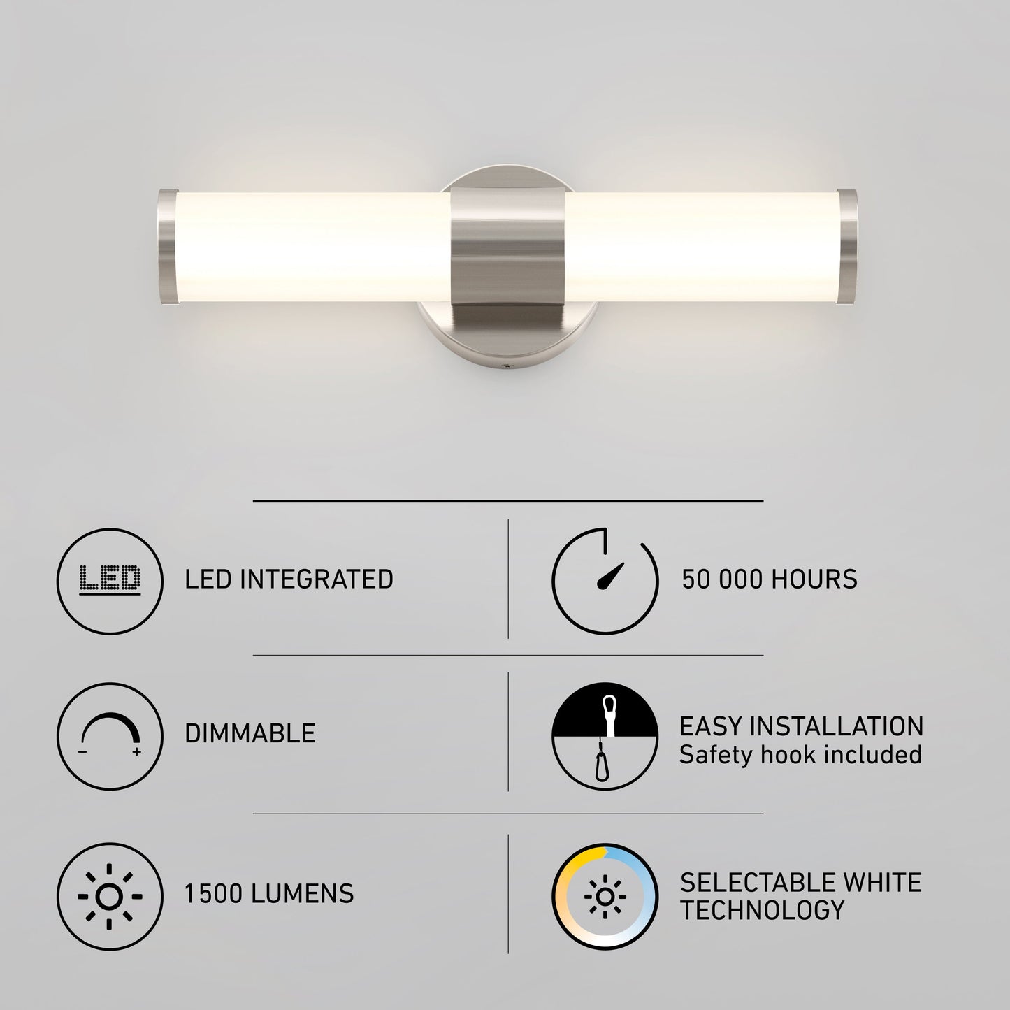Adina 18-in (46 cm) Integrated LED 3 CCT Vanity Light Bar for Bathroom