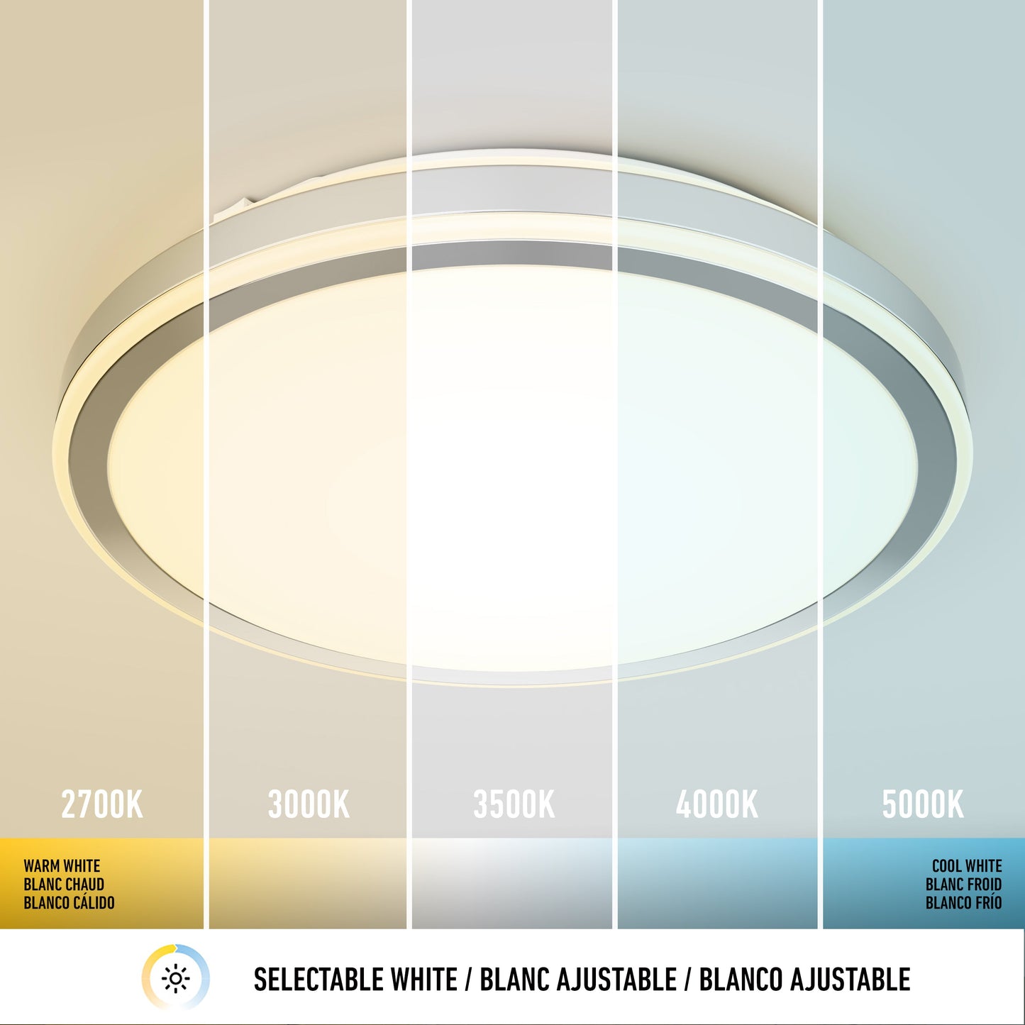 Altitude 15 in. LED modern flush mount light 5 CCT