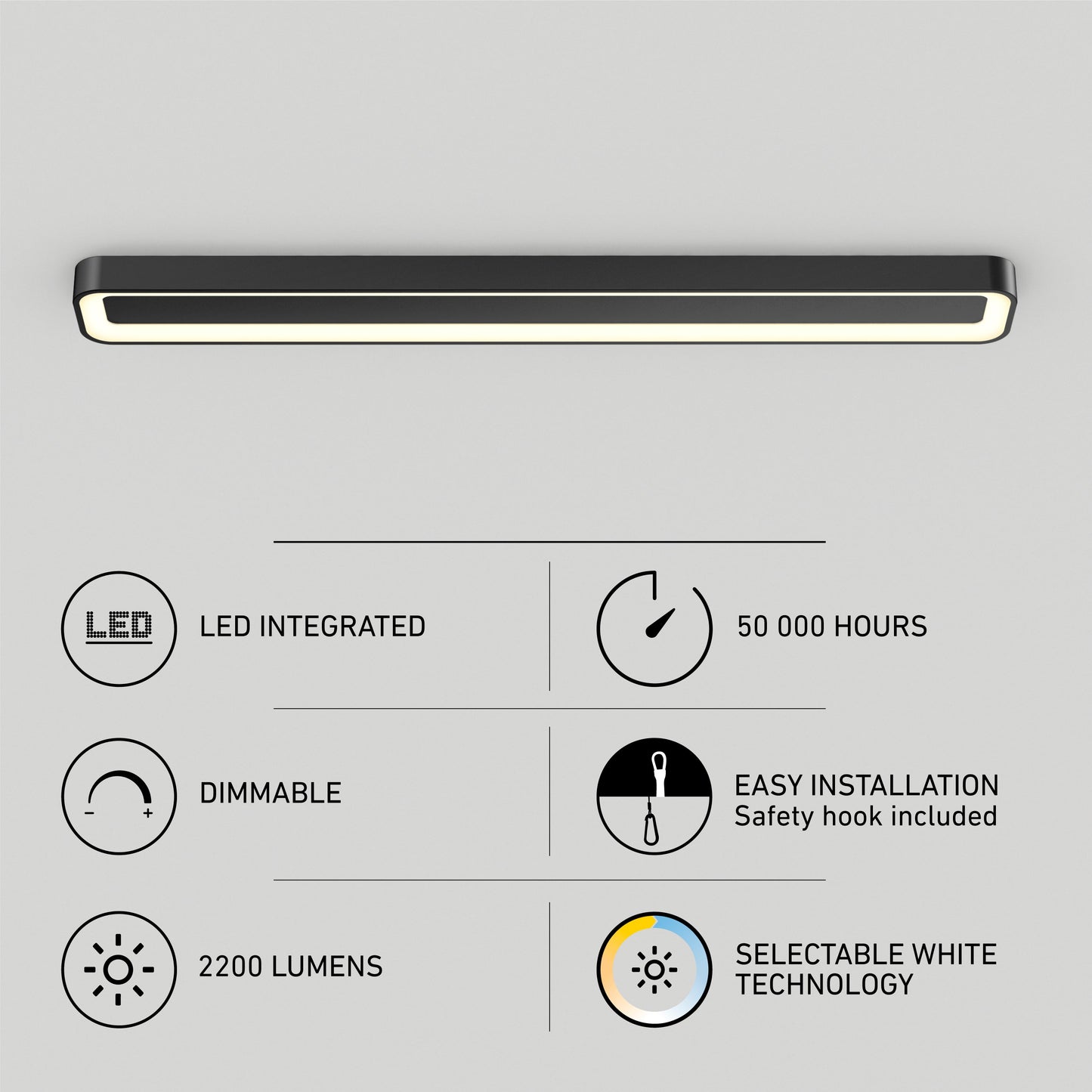 Aiden 48 in. LED modern flush mount light 5 CCT