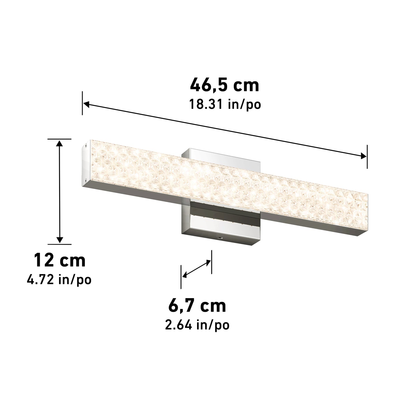 Adeline 18-in (46 cm) Integrated LED 3-CCT Vanity Light Bar for Bathroom