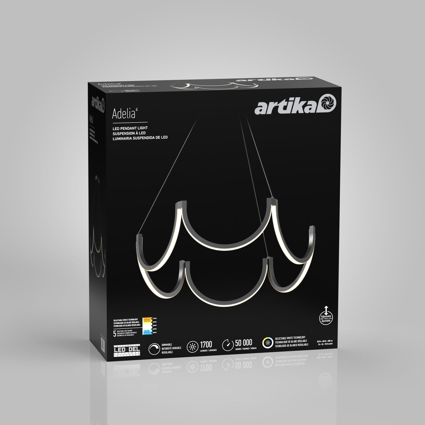 Adelia LED pendant light 5 CCT