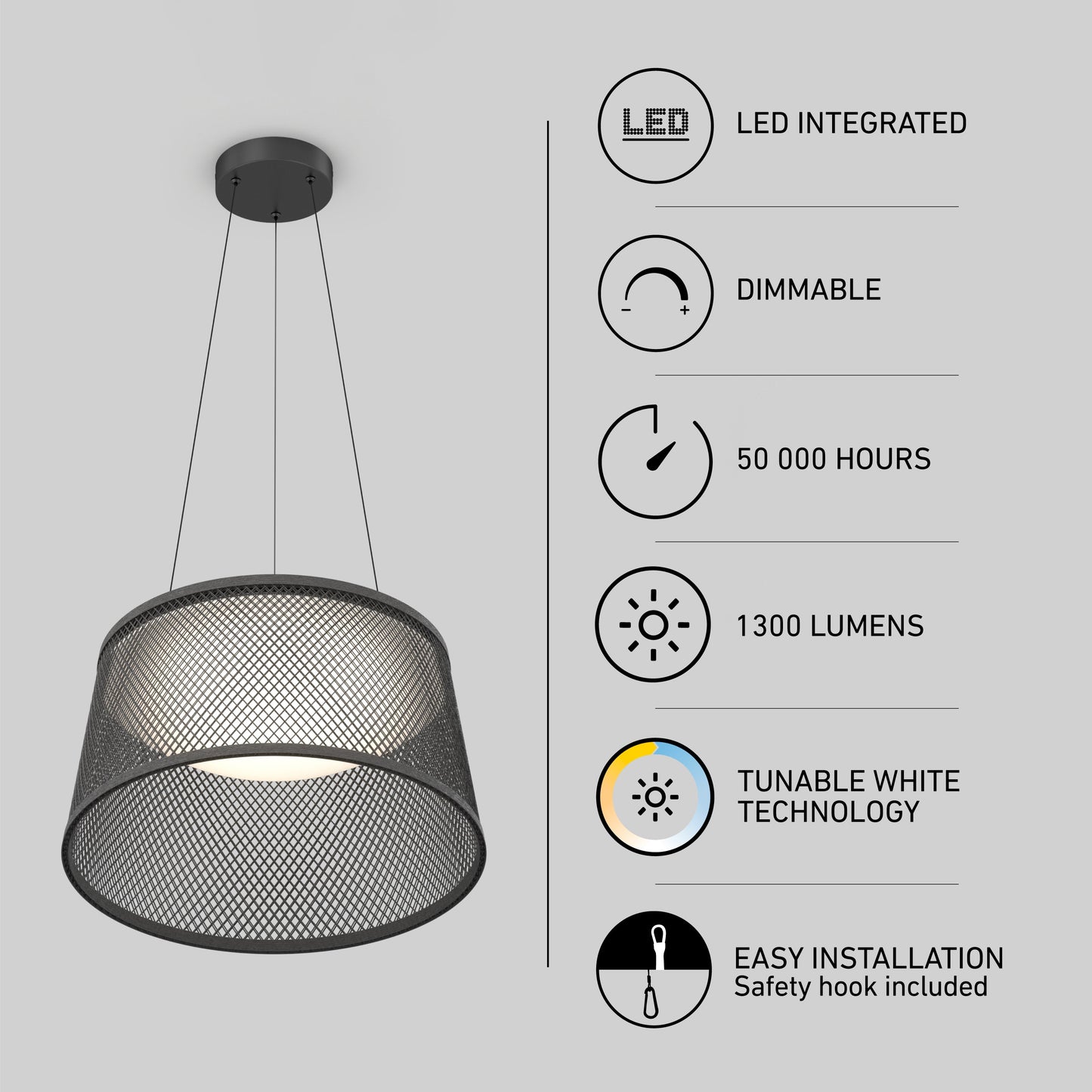 Adrian LED pendant light 3 CCT