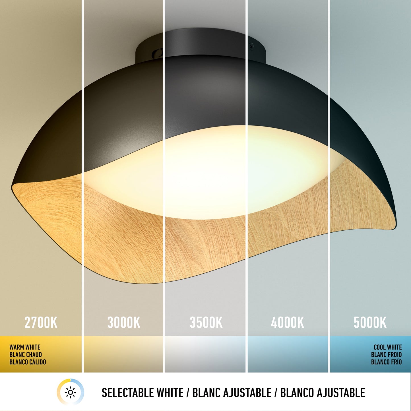 Adara 15 in. LED flush mount light 5 CCT