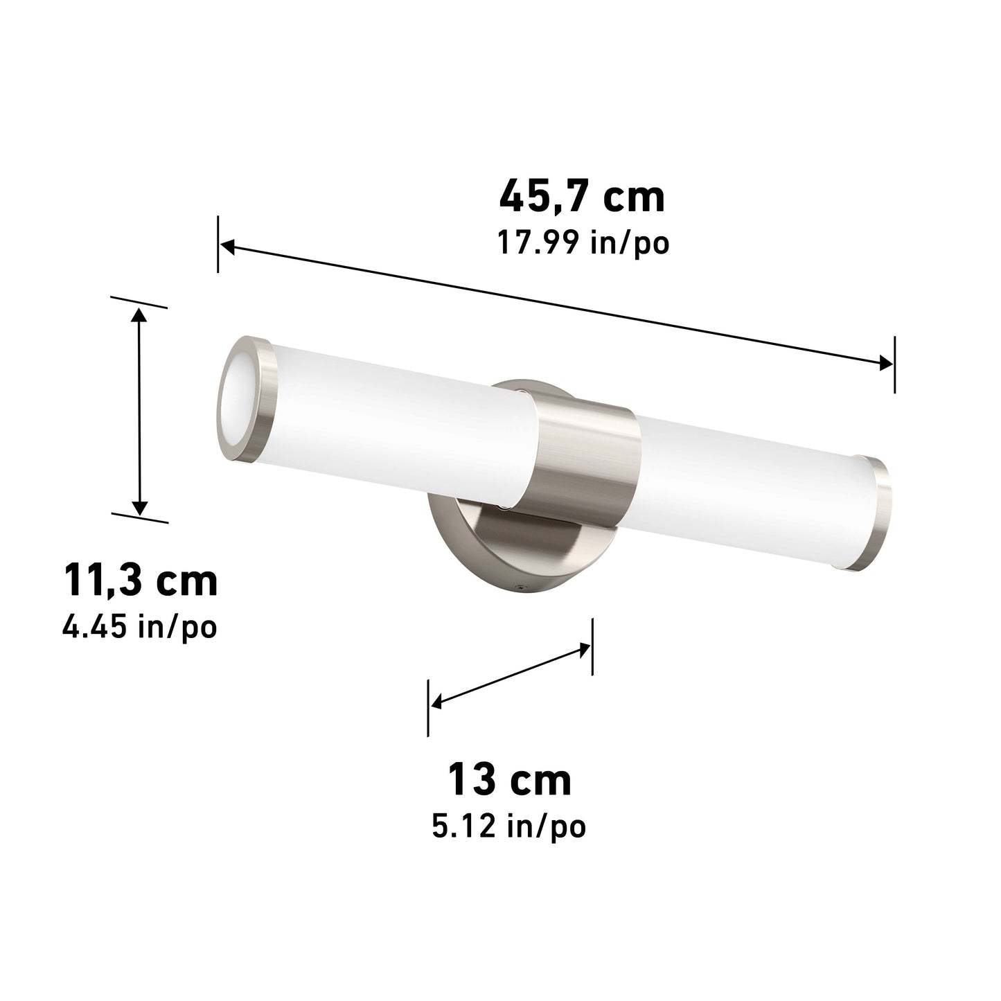 Adina 18-in (46 cm) Integrated LED 3 CCT Vanity Light Bar for Bathroom