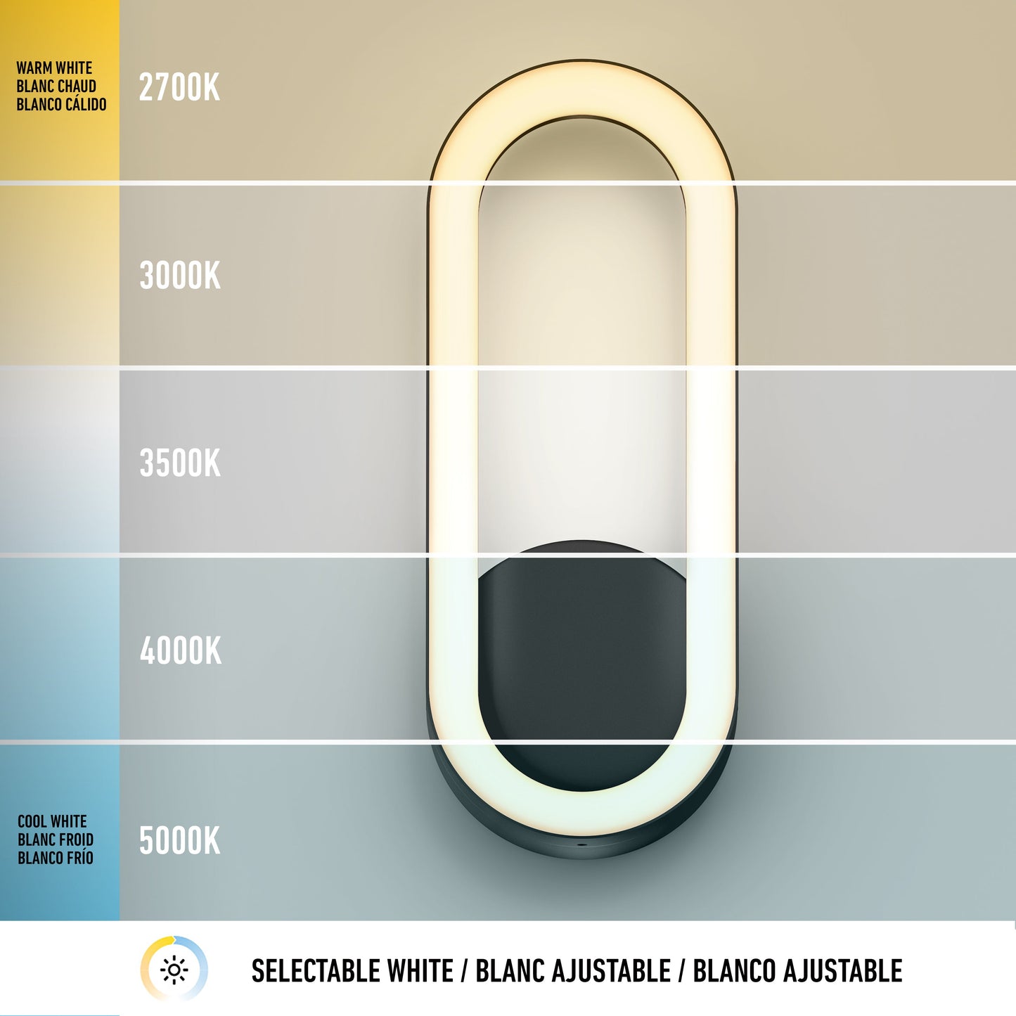 Aiden modern LED indoor-outdoor wall light 5 CCT