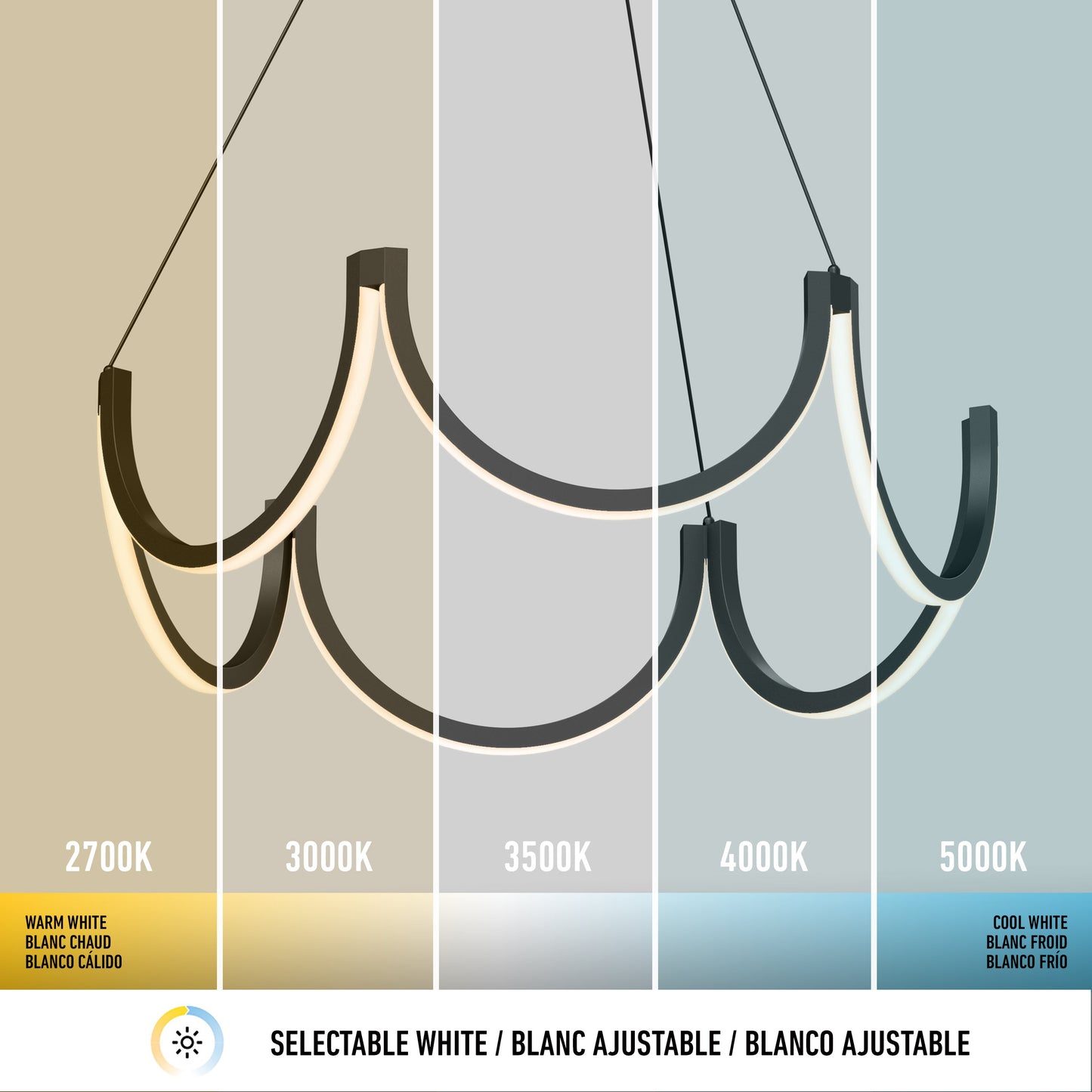 Adelia LED pendant light 5 CCT