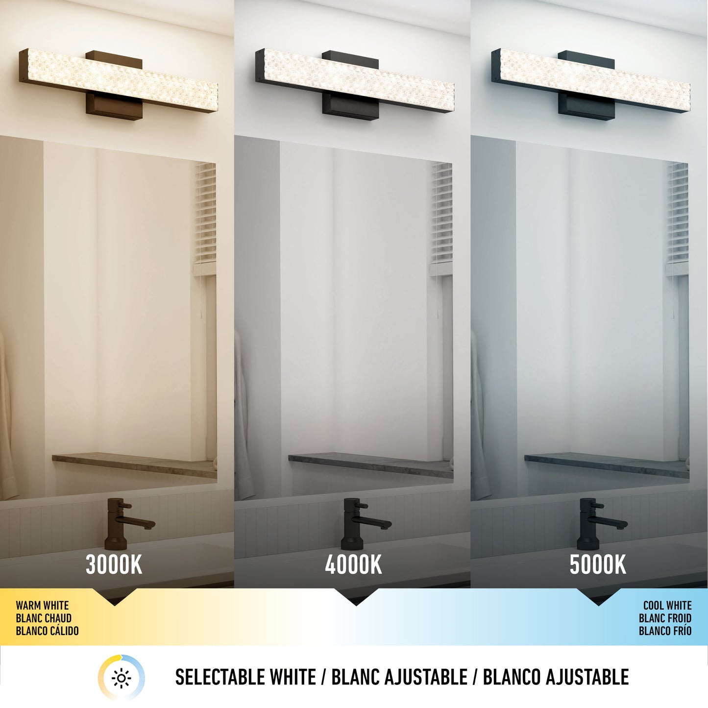 Adeline 18-in (46 cm) Integrated LED 3-CCT Vanity Light Bar for Bathroom