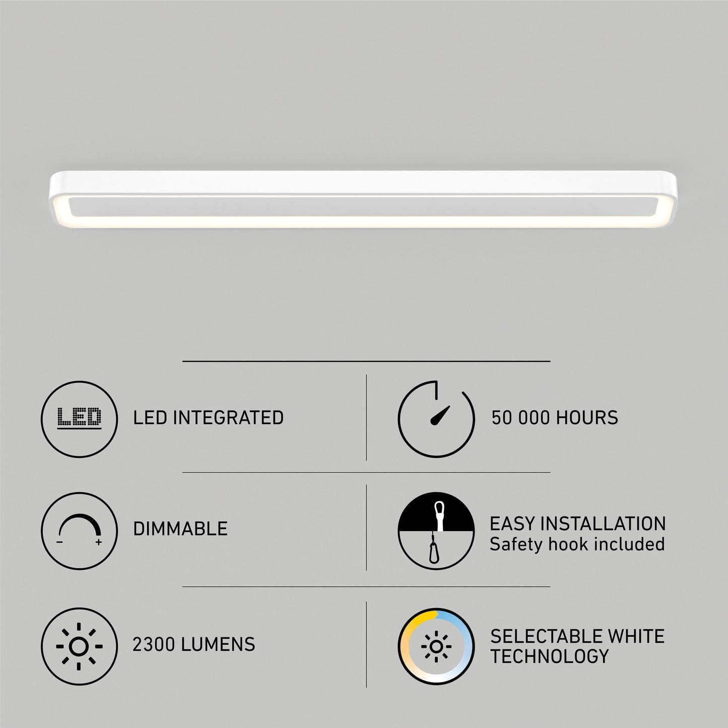 Aiden 48 in. LED modern flush mount light 5 CCT