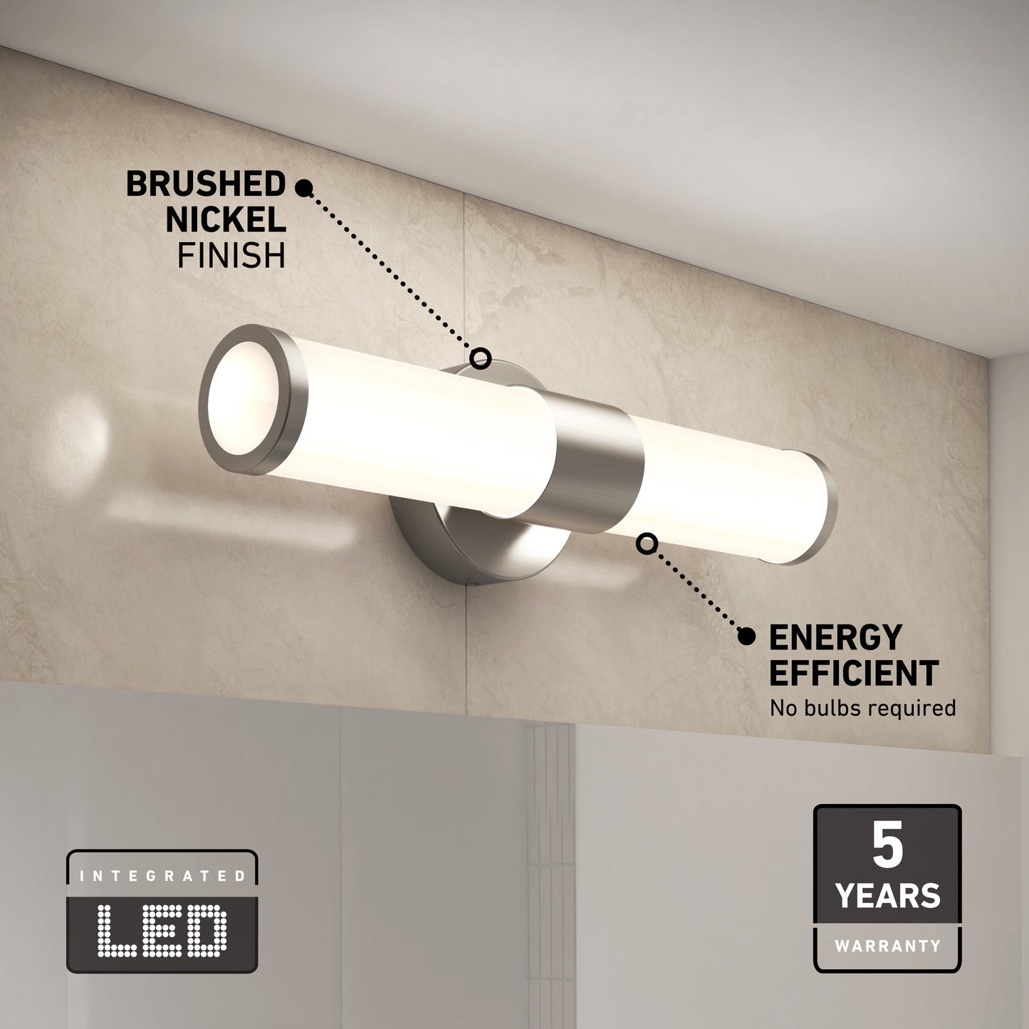 Adina 18-in (46 cm) Integrated LED 3 CCT Vanity Light Bar for Bathroom