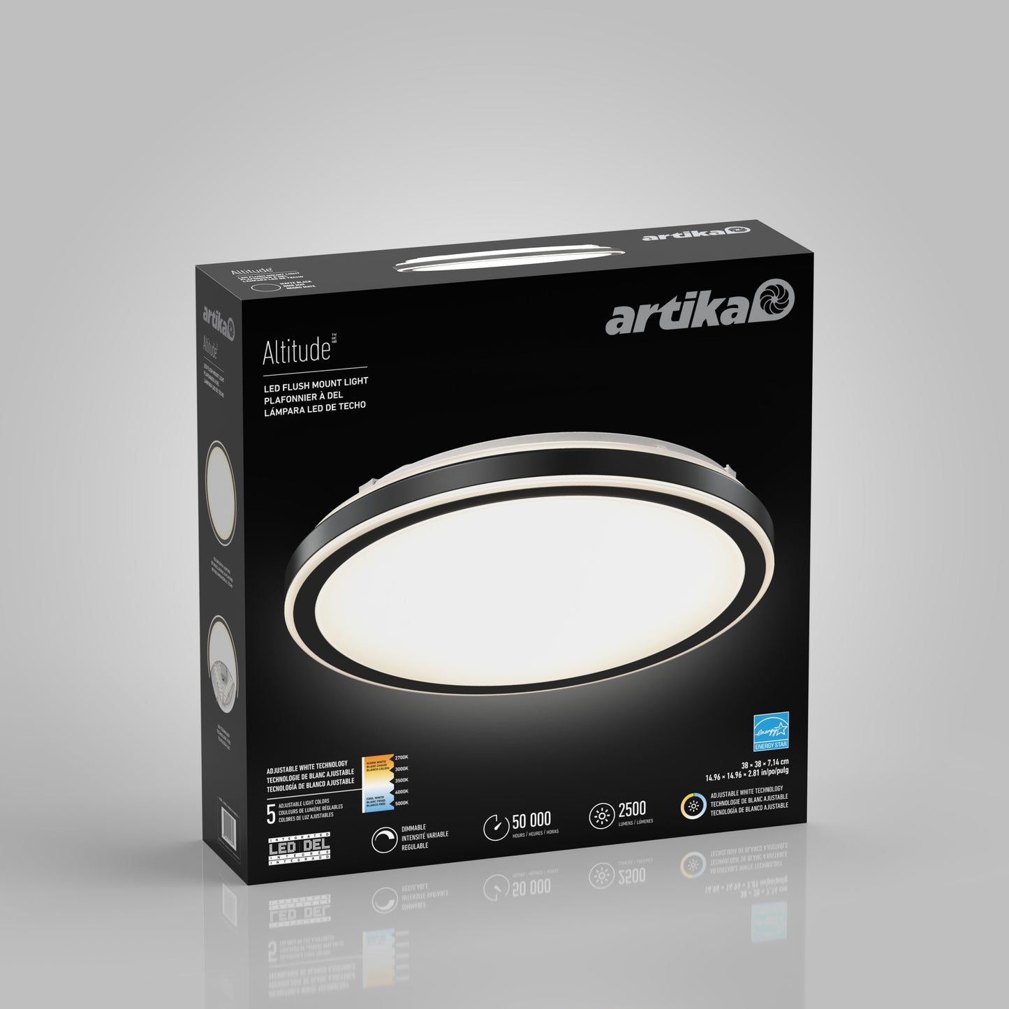 Altitude 15 in. LED modern flush mount light 5 CCT