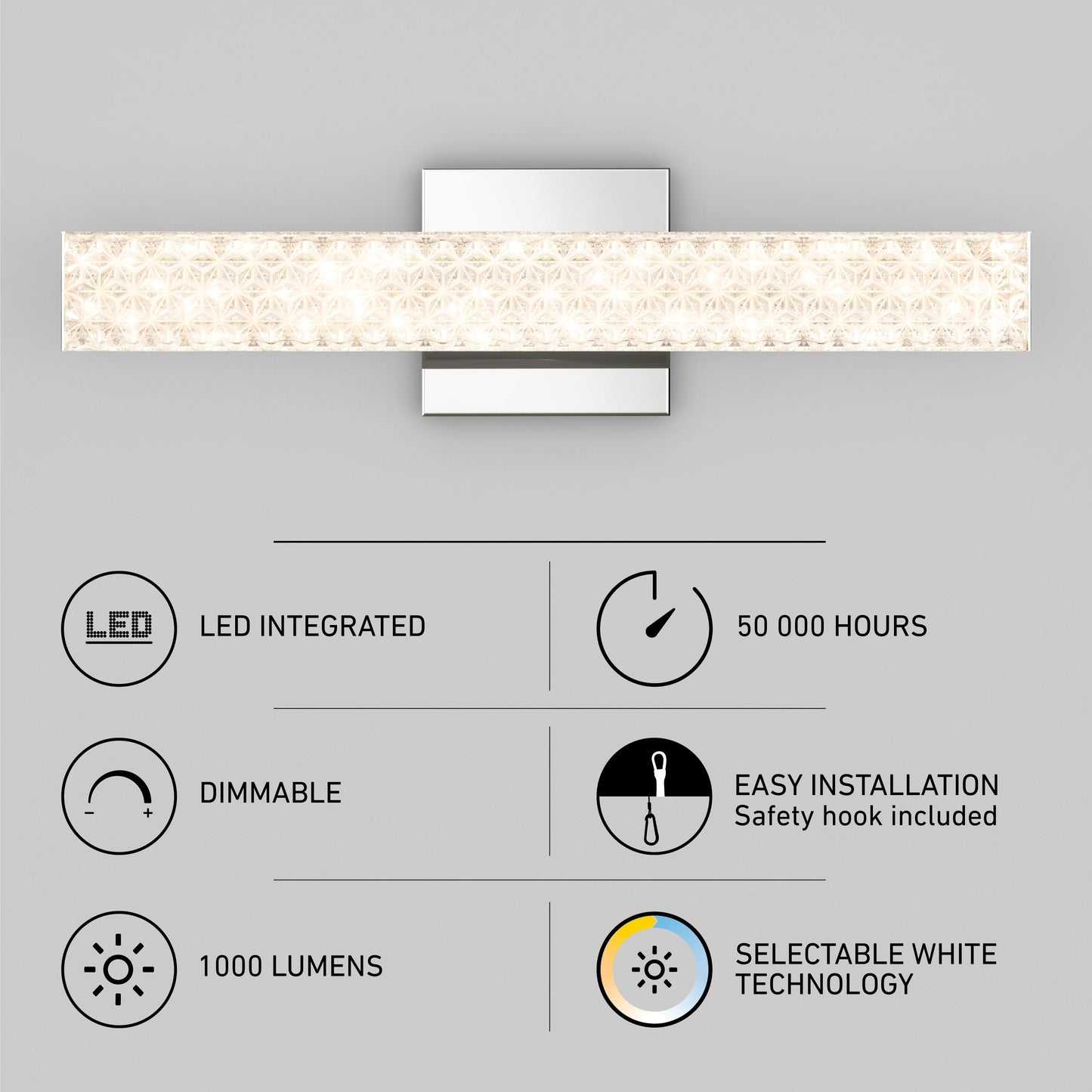 Adeline 18-in (46 cm) Integrated LED 3-CCT Vanity Light Bar for Bathroom