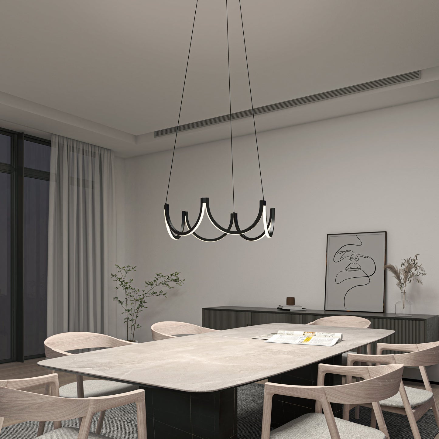 Adelia LED pendant light 5 CCT