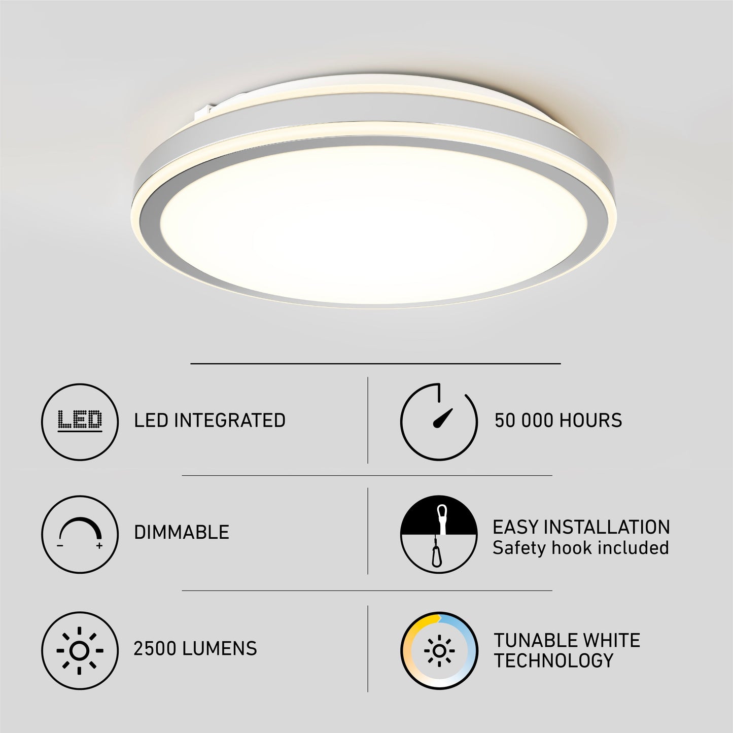 Altitude 15 in. LED modern flush mount light 5 CCT