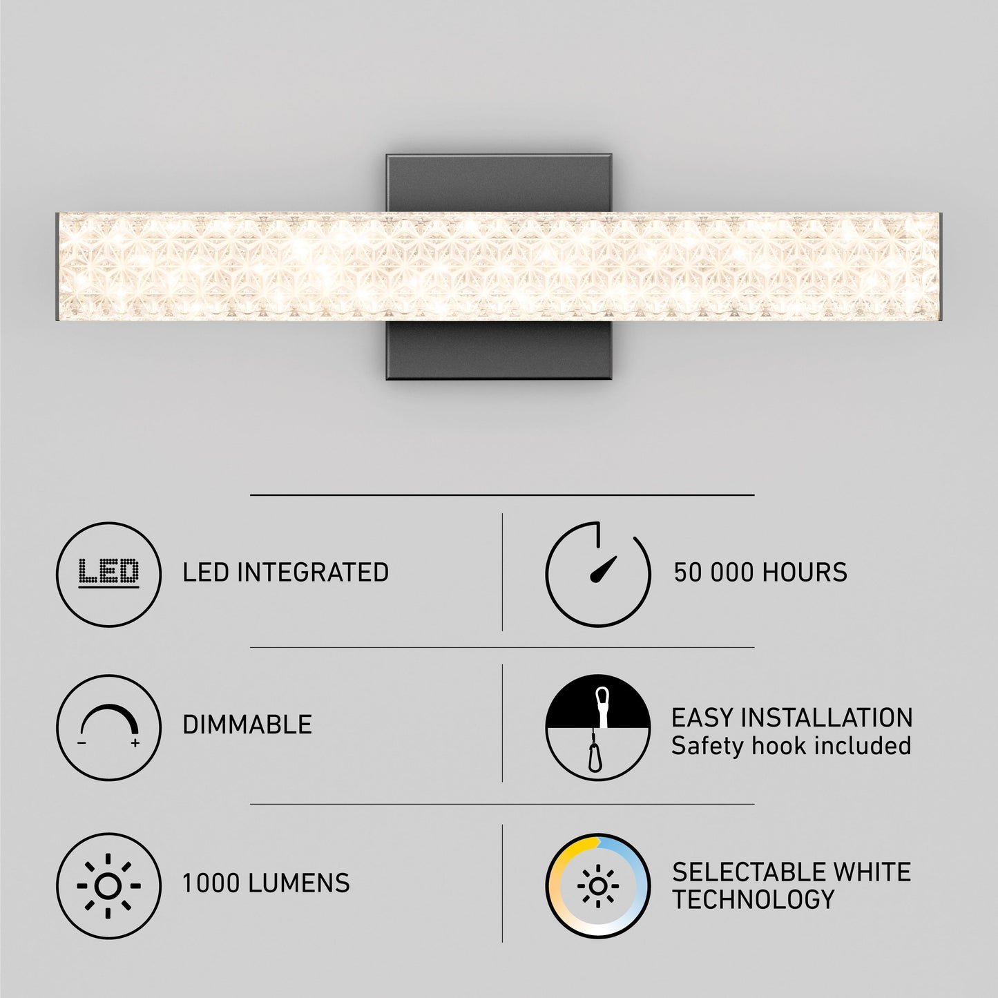 Adeline 18-in (46 cm) Integrated LED 3-CCT Vanity Light Bar for Bathroom
