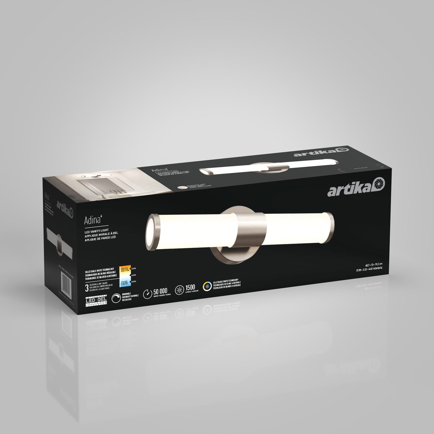 Adina 18-in (46 cm) Integrated LED 3 CCT Vanity Light Bar for Bathroom
