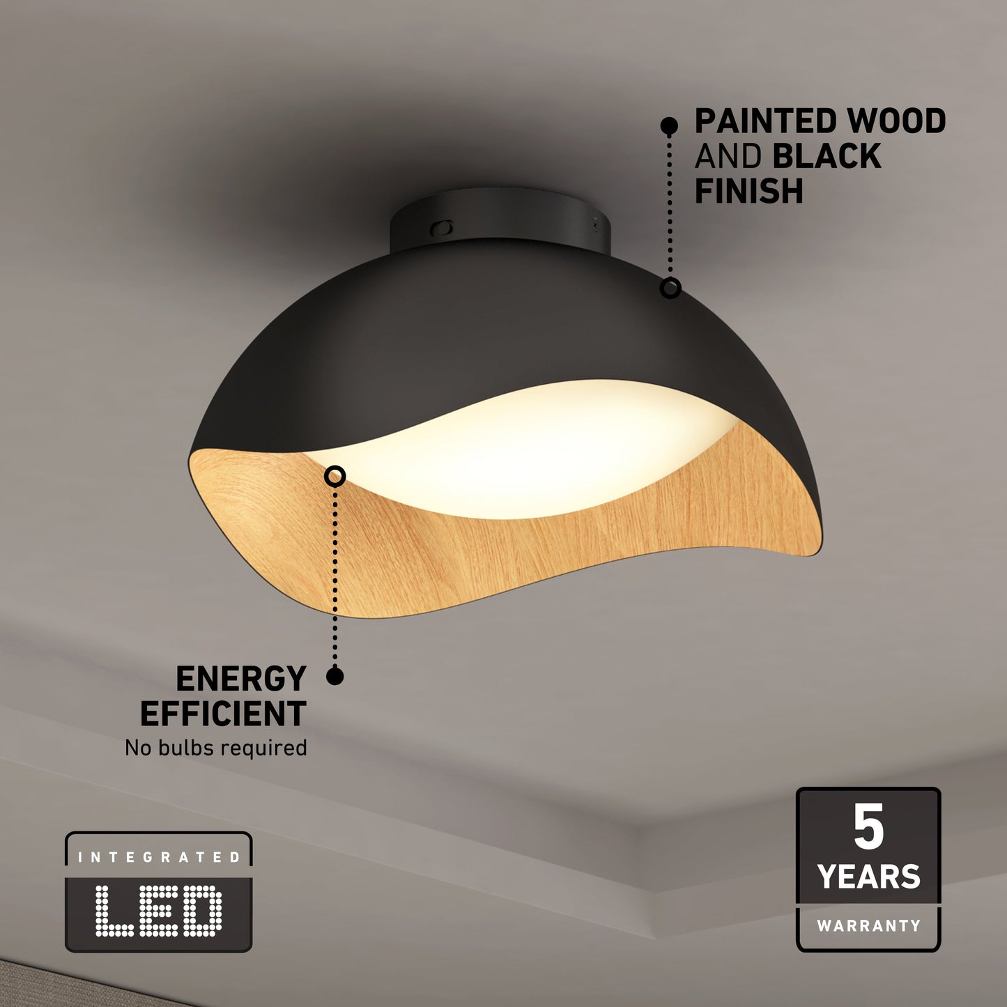Adara 15 in. LED flush mount light 5 CCT