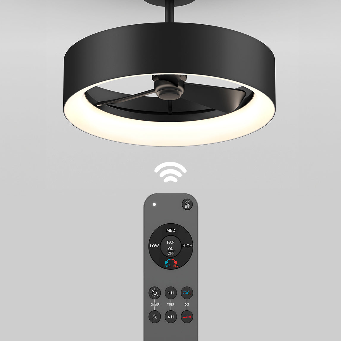 Aiden 24 in. LED modern ceiling fan 3 speeds - with remote