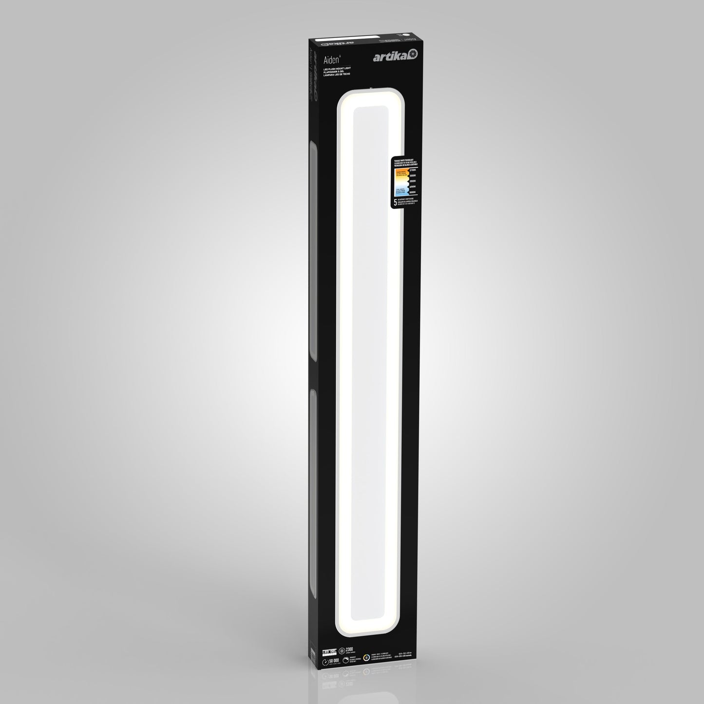 Aiden 48 in. LED modern flush mount light 5 CCT