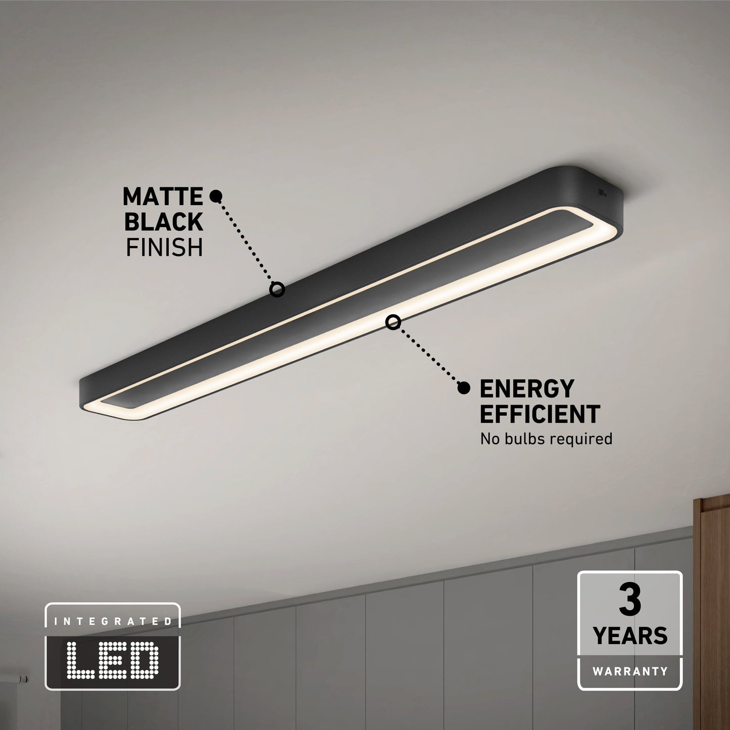 Aiden 48 in. LED modern flush mount light 5 CCT
