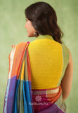 Dhiyona SS Color Block Linen Cotton Saree – Modern Classic