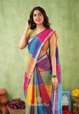 Dhiyona SS Color Block Linen Cotton Saree – Modern Classic