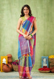 Dhiyona SS Color Block Linen Cotton Saree – Modern Classic