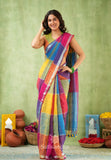 Dhiyona SS Color Block Linen Cotton Saree – Modern Classic