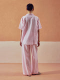 Dhiyona FL Women’s Light Pink Linen Blend Loose Relaxed Fit Co Ord Set