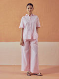 Dhiyona FL Women’s Light Pink Linen Blend Loose Relaxed Fit Co Ord Set