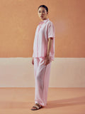 Dhiyona FL Women’s Light Pink Linen Blend Loose Relaxed Fit Co Ord Set