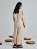 Dhiyona FL Women’s Beige Linen Blend Co ord Set