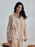 Dhiyona FL Women’s Beige Linen Blend Co ord Set