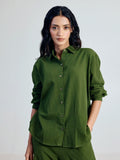 Dhiyona FL Women’s Green Linen Blend Co ord Set