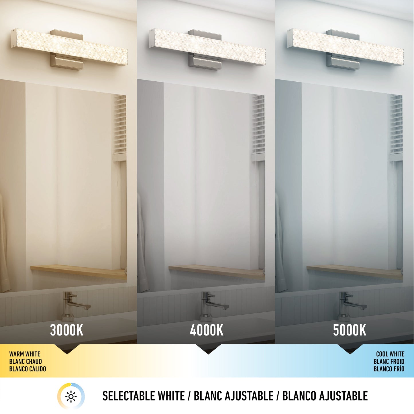Adeline 18-in (46 cm) Integrated LED 3-CCT Vanity Light Bar for Bathroom