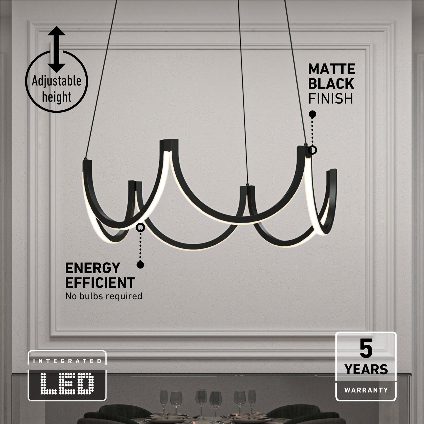 Adelia LED pendant light 5 CCT