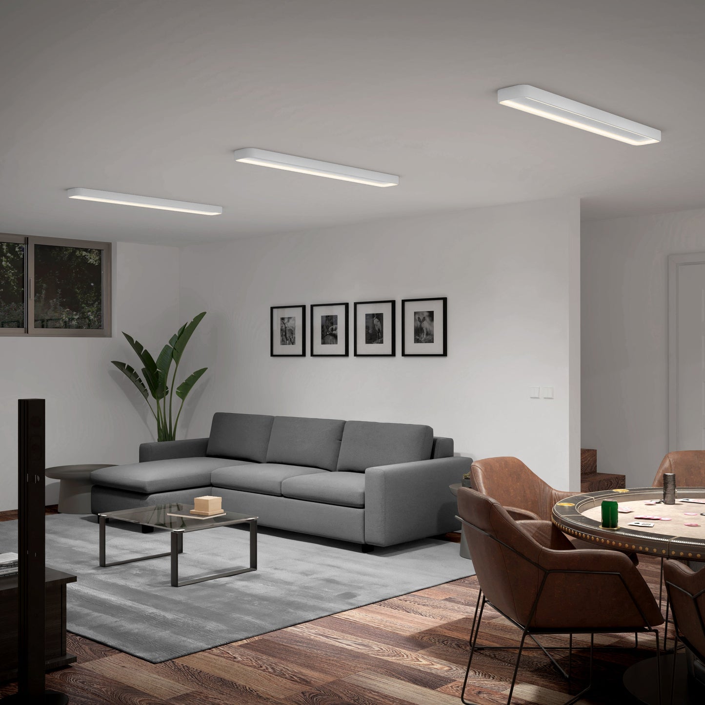 Aiden 48 in. LED modern flush mount light 5 CCT