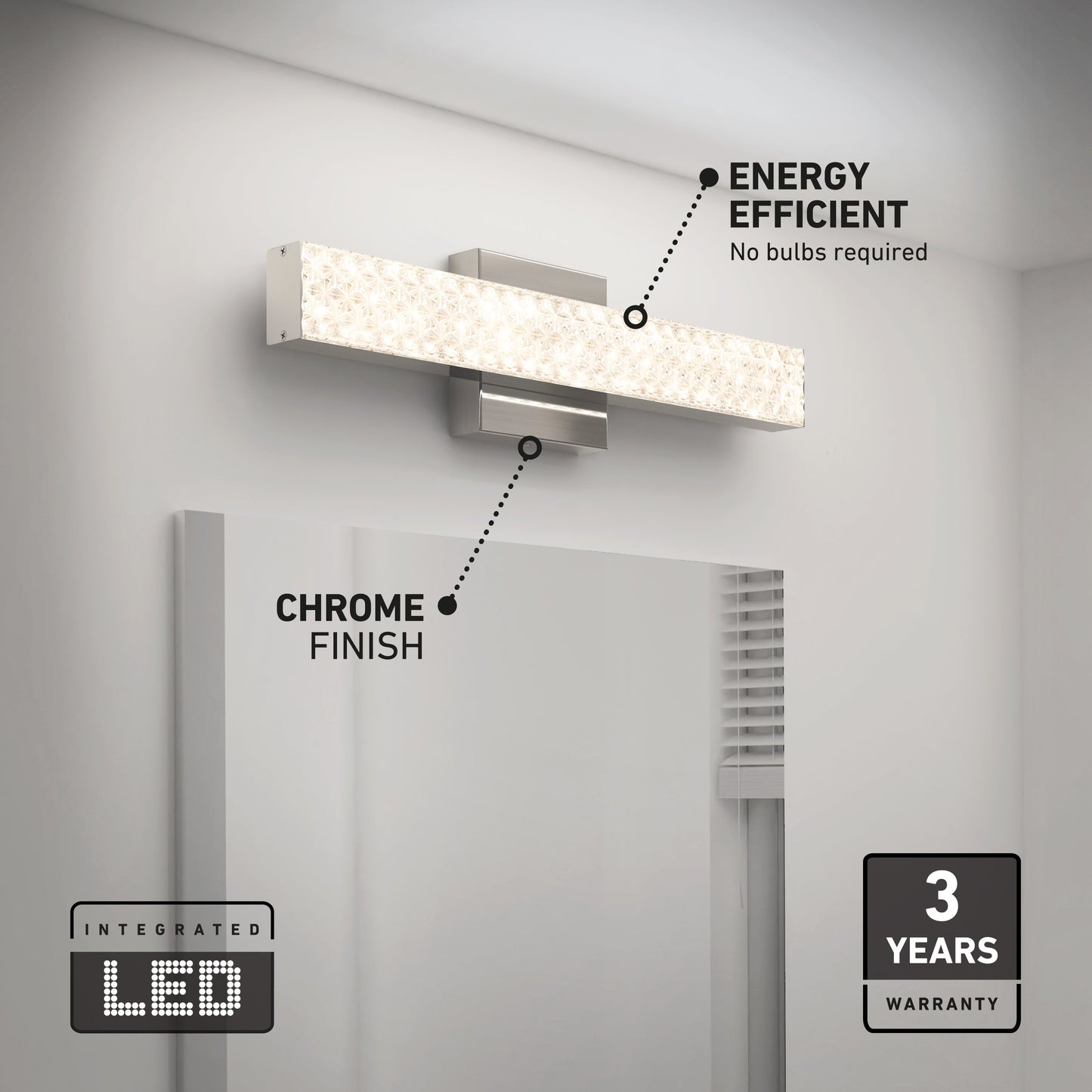 Adeline 18-in (46 cm) Integrated LED 3-CCT Vanity Light Bar for Bathroom