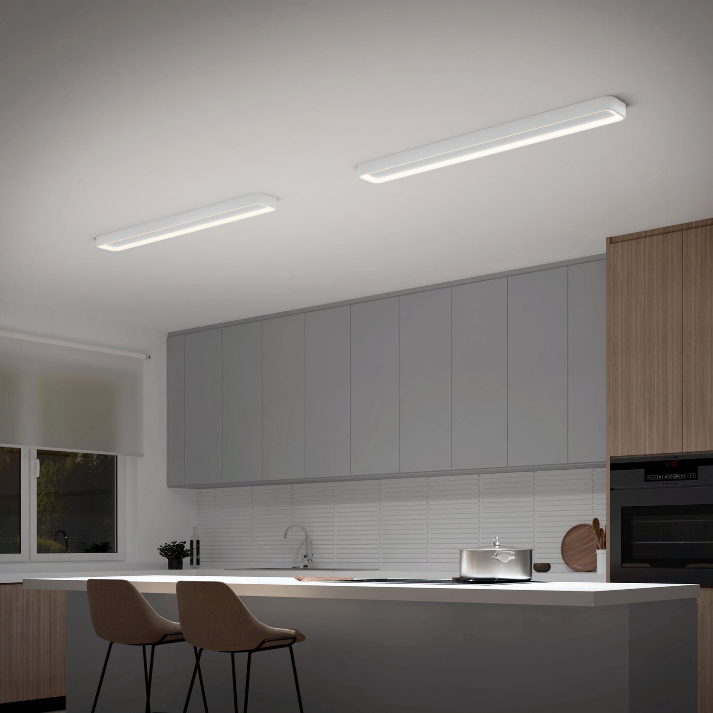 Aiden 48 in. LED modern flush mount light 5 CCT