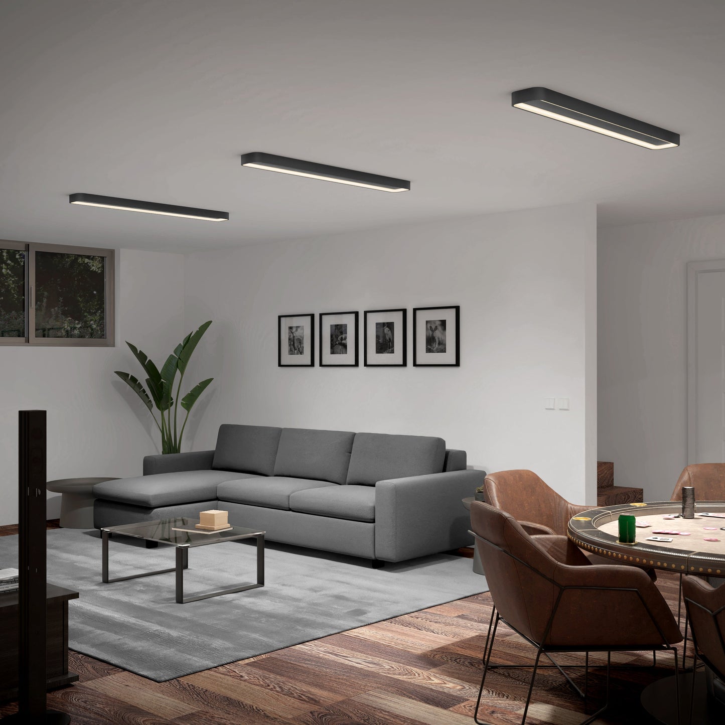 Aiden 48 in. LED modern flush mount light 5 CCT
