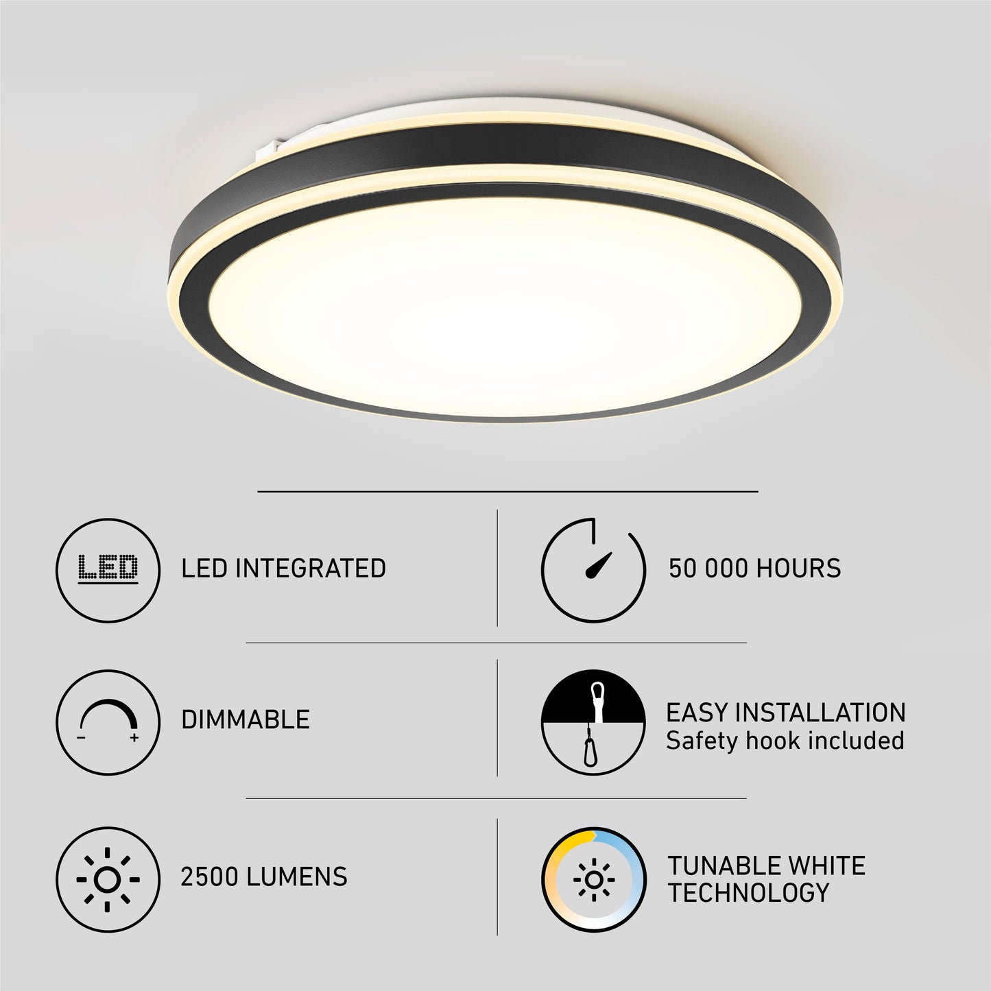 Altitude 15 in. LED modern flush mount light 5 CCT