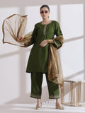 Dhiyona ST 1 Pc Dupatta - Golden Dual Shade Glass Tissue Dupatta