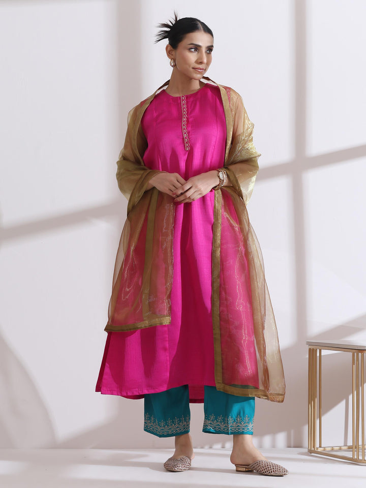 Dhiyona ST 1 Pc Dupatta - Golden Dual Shade Glass Tissue Dupatta