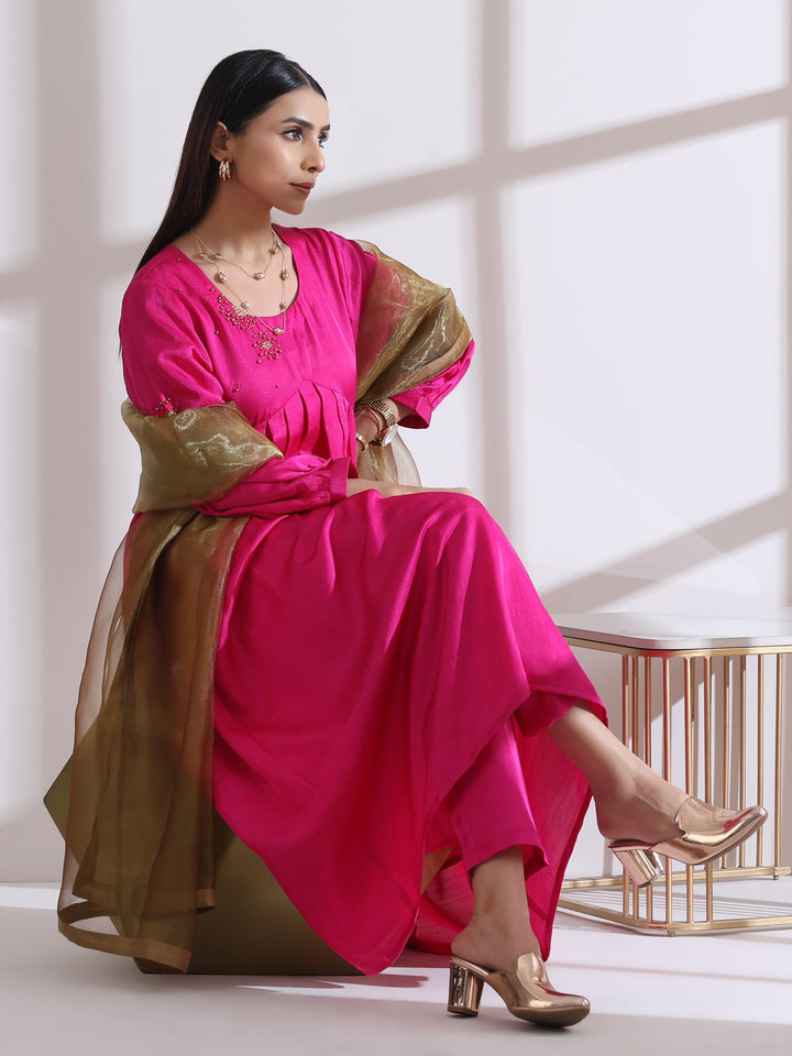 Dhiyona ST 1 Pc Dupatta - Golden Dual Shade Glass Tissue Dupatta